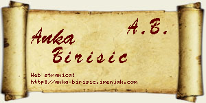 Anka Birišić vizit kartica